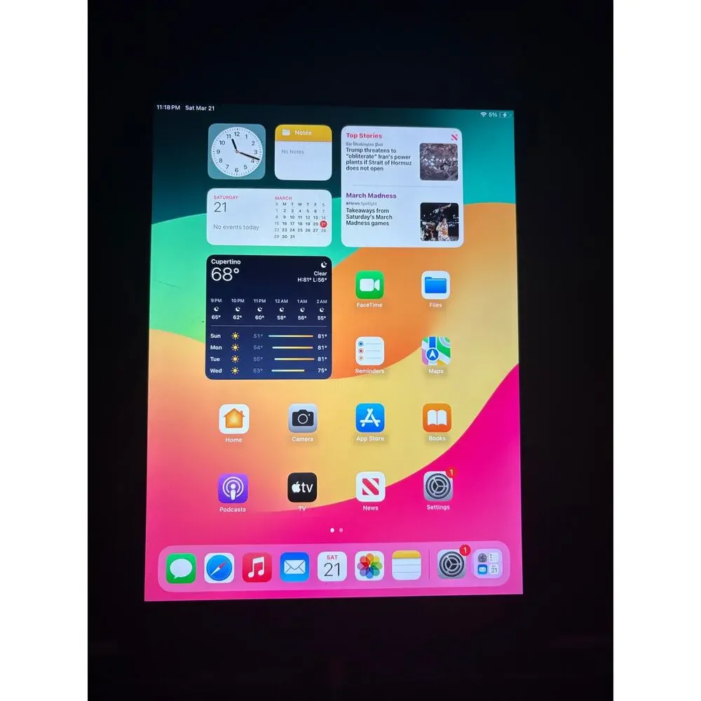 Apple iPad 6th Generation 32GB WiFi + Cellular Silver 9.7in iPadOS 17 Tested